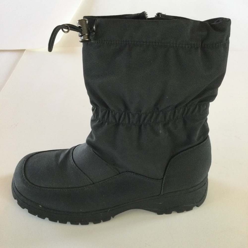 Boston Accent Black Boots Weather Proof Non Skid Soles & Heels Size 8M - Picture 6 of 8